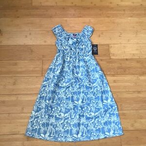 NWT Girls' Size 8 Vince Camuto Chambray Tropical Print Maxi Dress